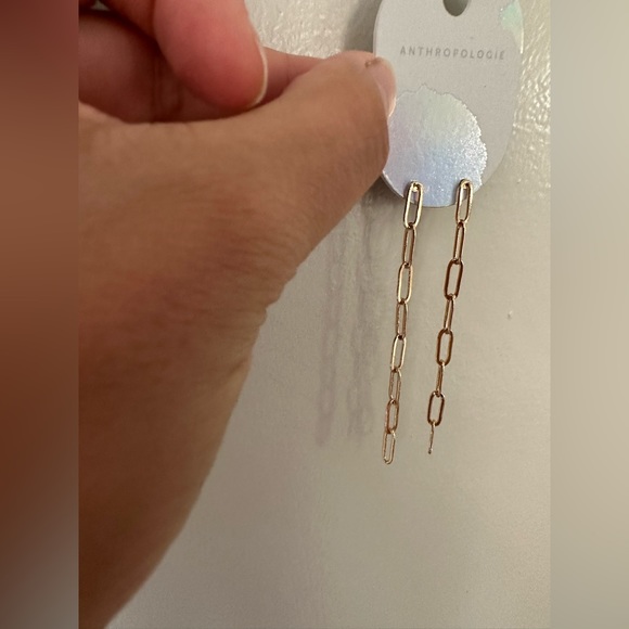 NWT Anthropologie linear paper clip earrings - Picture 3 of 4